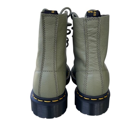 ✨ Dr. Martens 1460 Pascal Virginia Leather Lace Up Boots Khaki Green SZ 6 - Picture 3 of 7